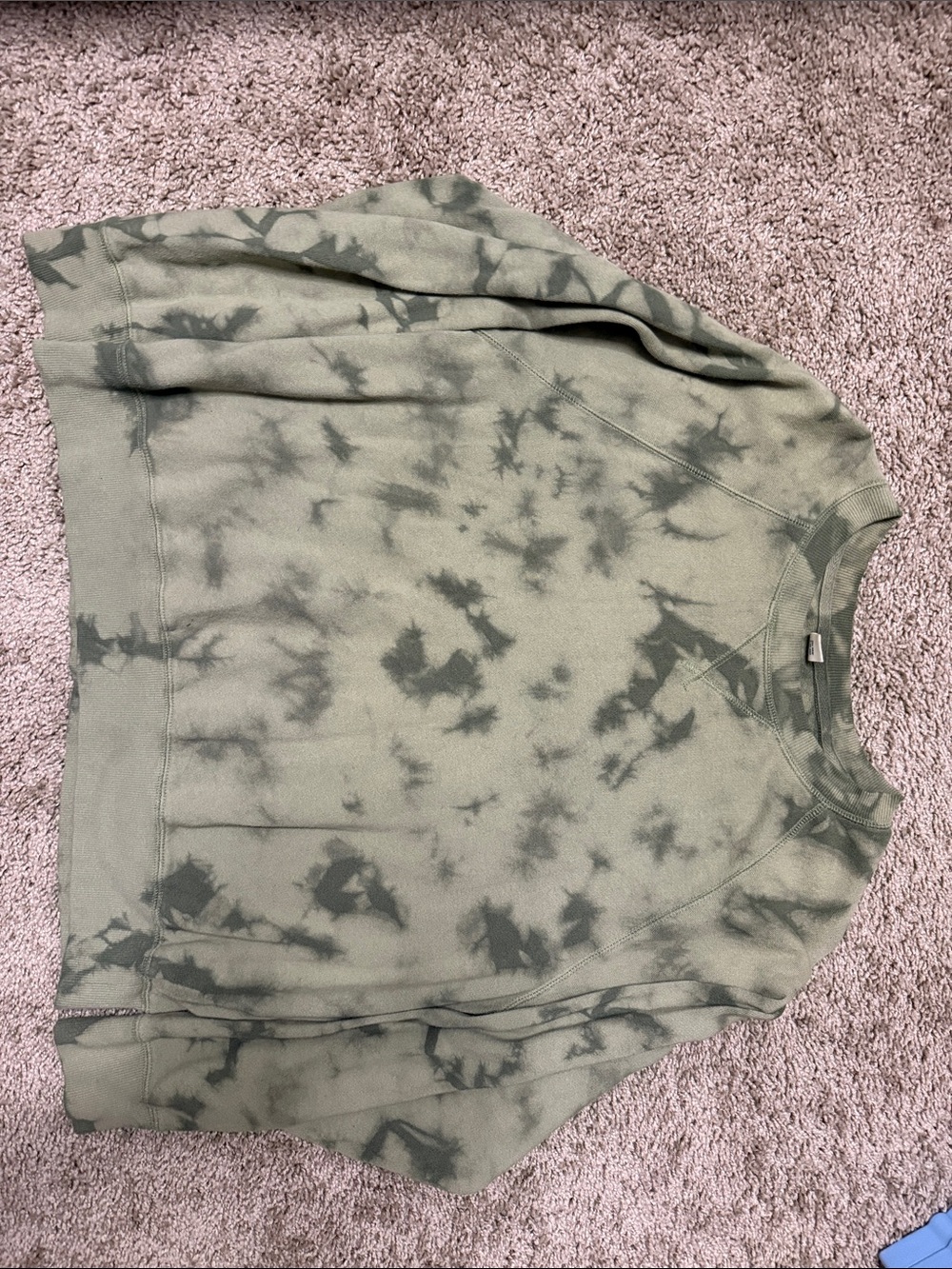 Old Navy Olive Green Tie-Dye Crewneck Sweatshirt